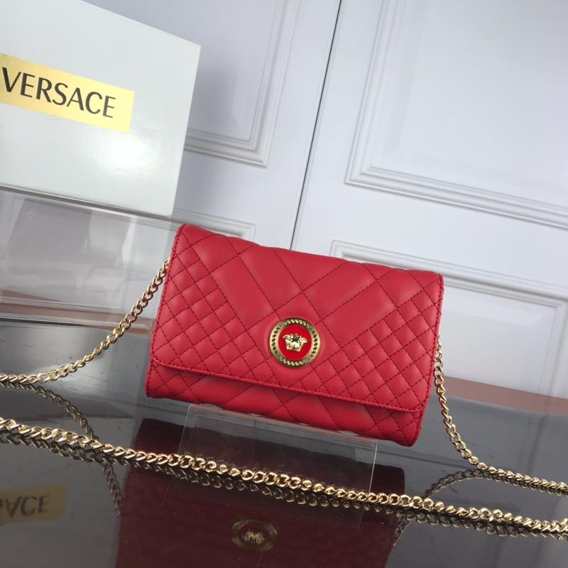 Versace Chain Handbags DBFG909 Full Skin Embroidery Red